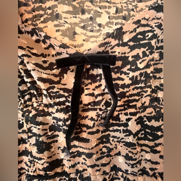 Zara animal print with bow tie bodycon size S - Picture 8 of 9